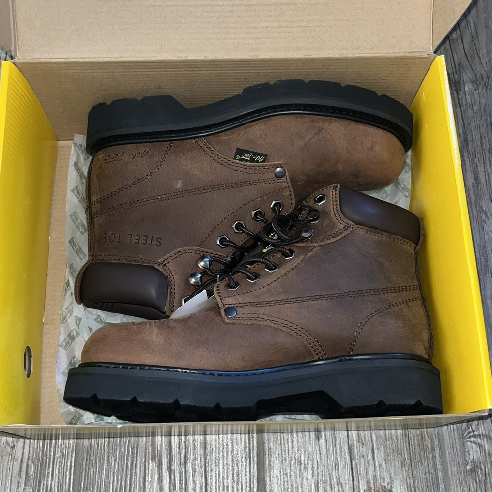 AdTec Men's Full-Grain Oiled Leather Brown Work Boot Steel Toe Size 7 Style 1981